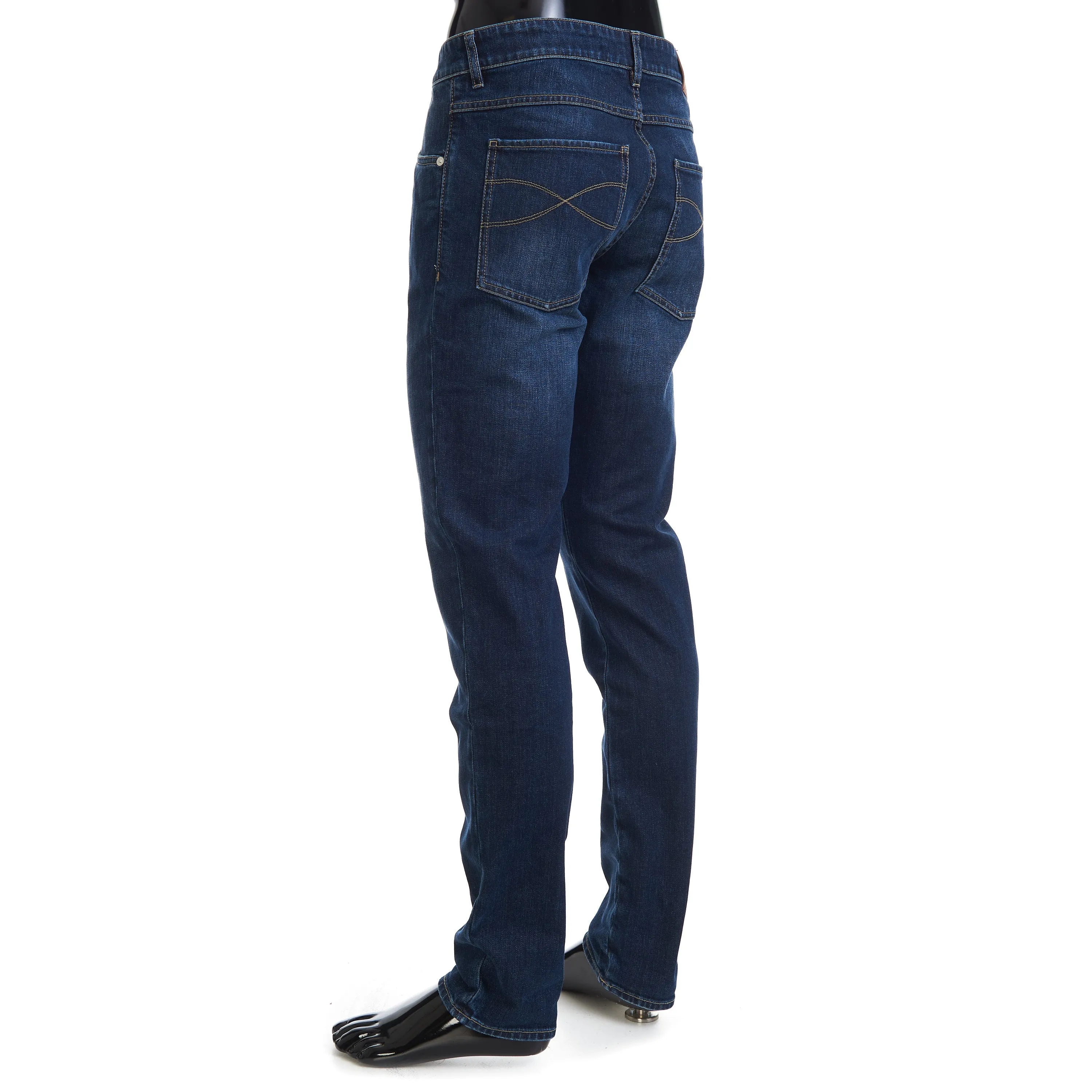 Slim Fit Five Pocket Jeans Trousers In Dark Blue Denim