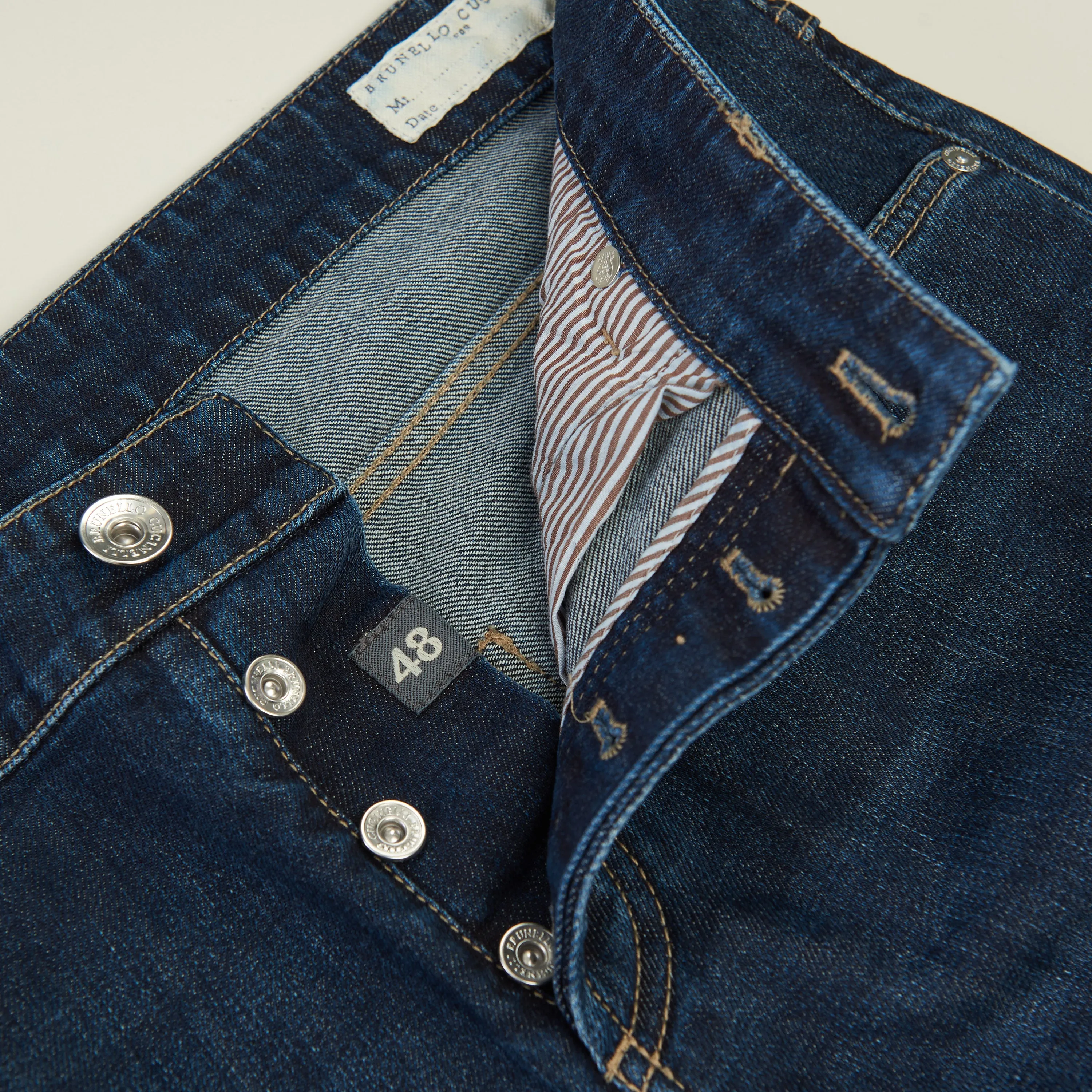 Slim Fit Five Pocket Jeans Trousers In Dark Blue Denim