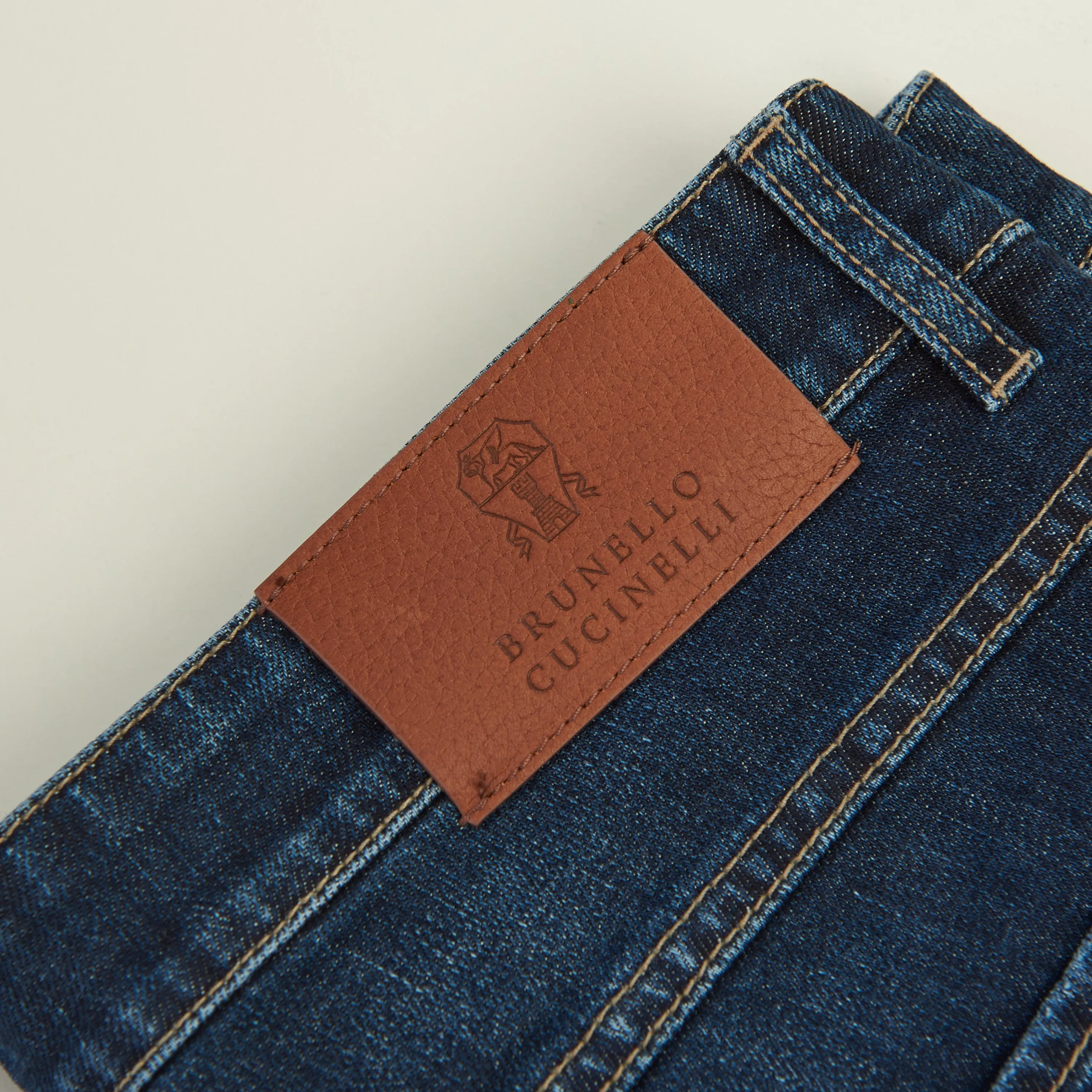 Slim Fit Five Pocket Jeans Trousers In Dark Blue Denim