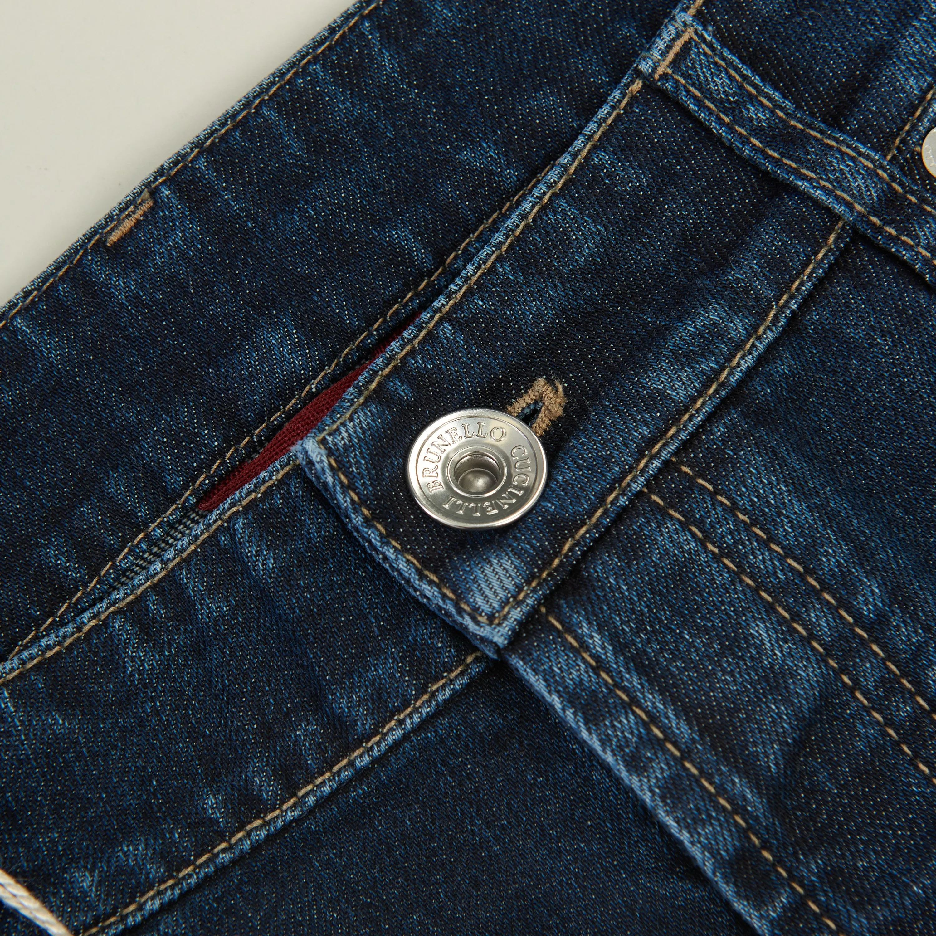 Slim Fit Five Pocket Jeans Trousers In Dark Blue Denim
