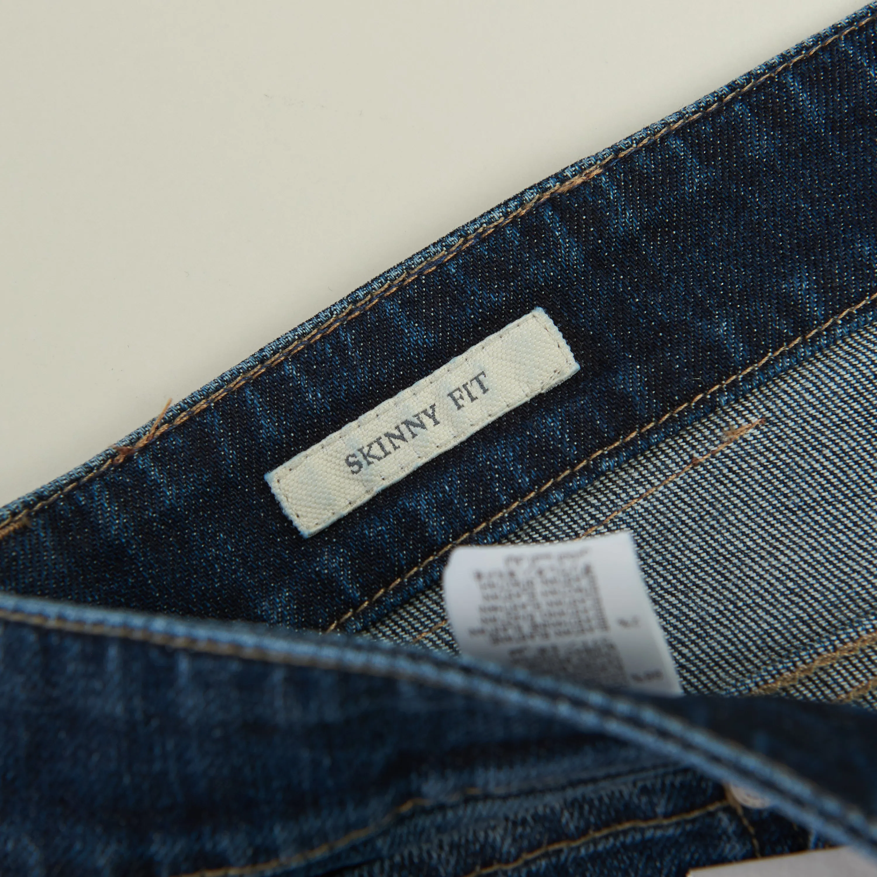 Slim Fit Five Pocket Jeans Trousers In Dark Blue Denim