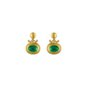 Small Emerald Bell Earrings