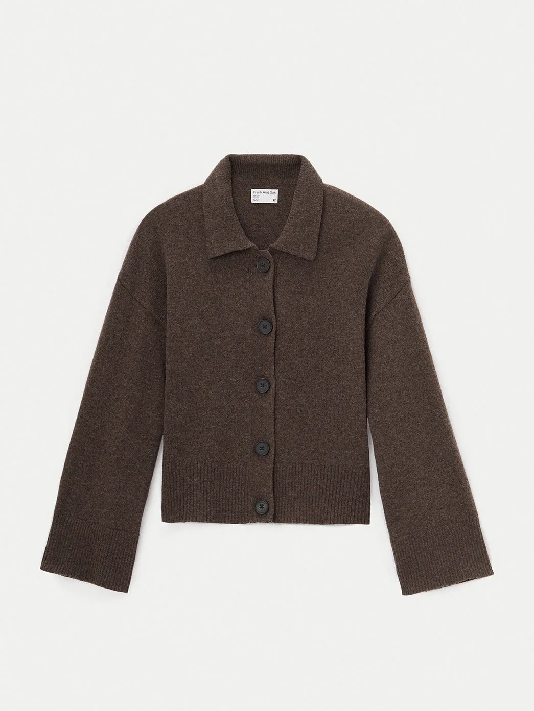 The Bell Sleeve Button Up Sweater in Brown