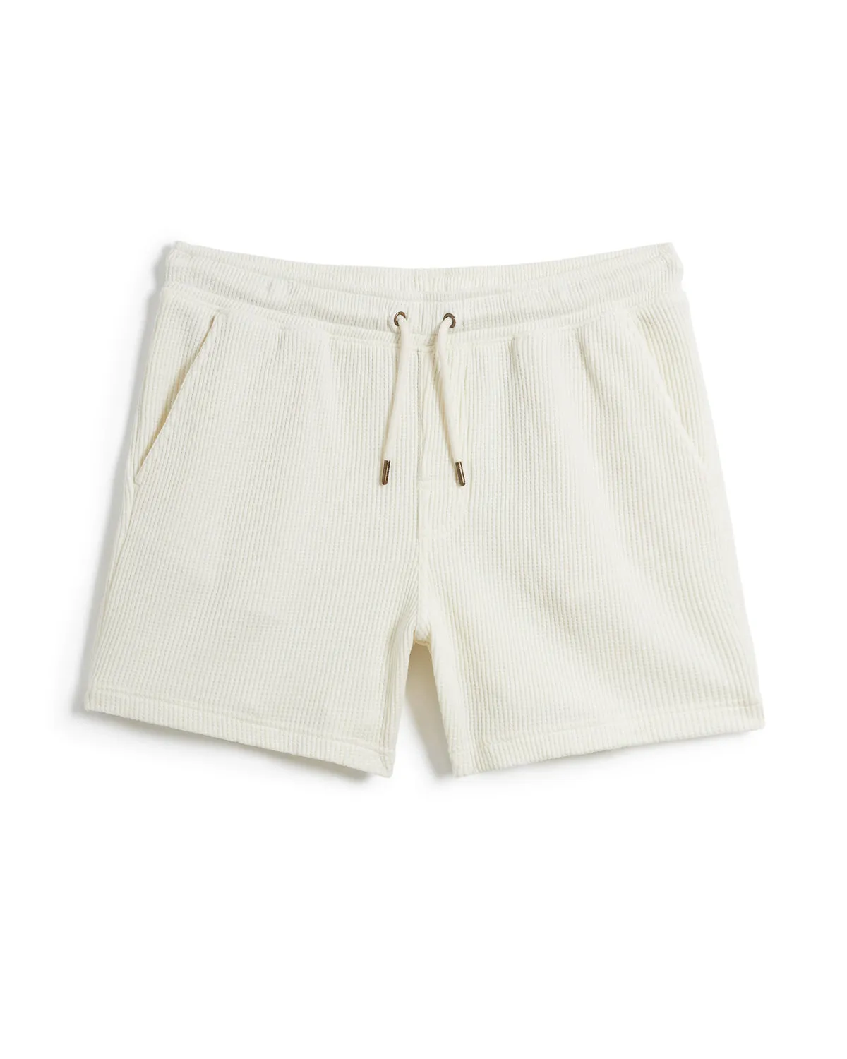 The Cannes Waffle Knit Shorts - Vintage Ivory
