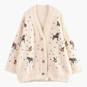 Unicorns Aesthetic Cardigan Milky White