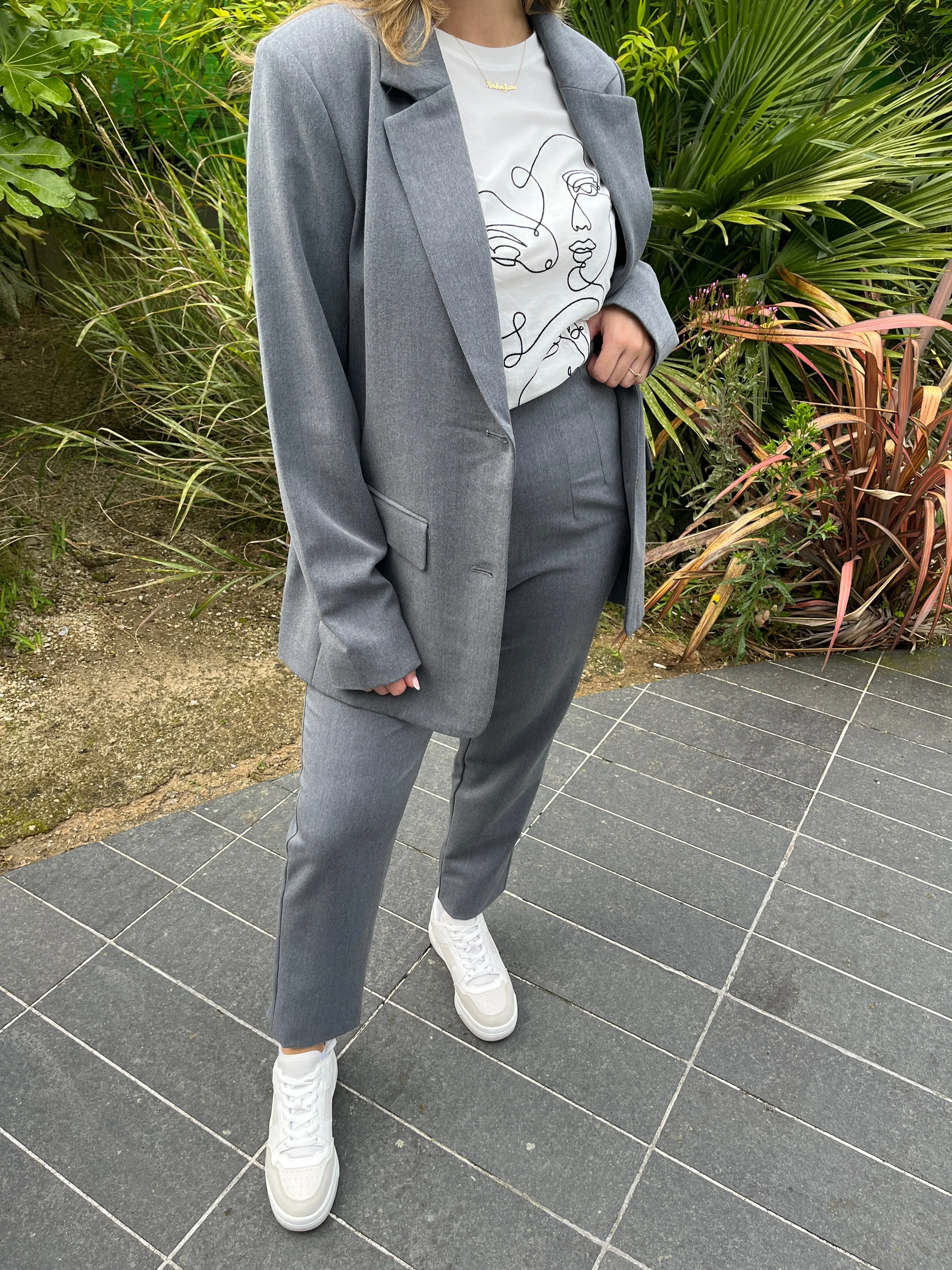 VIVARONE Trousers - Medium Grey Melange