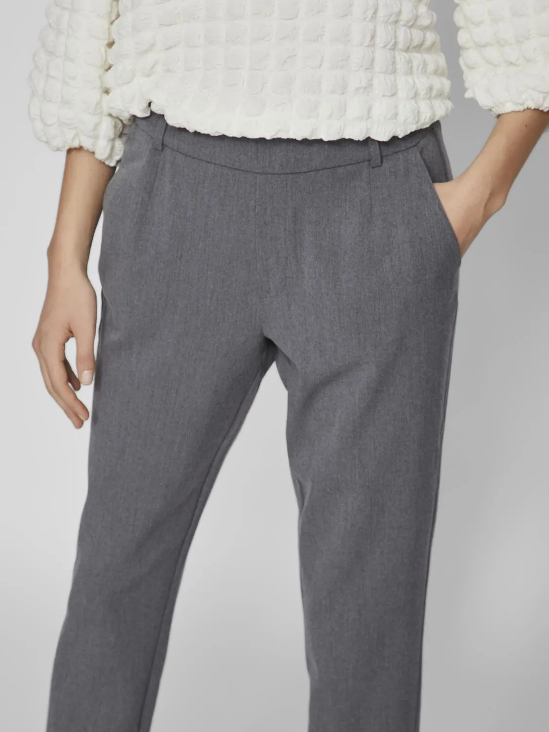 VIVARONE Trousers - Medium Grey Melange