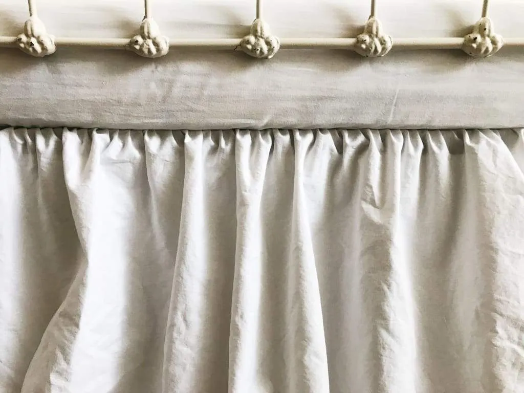 White and Blush Ruffled Crib Skirt