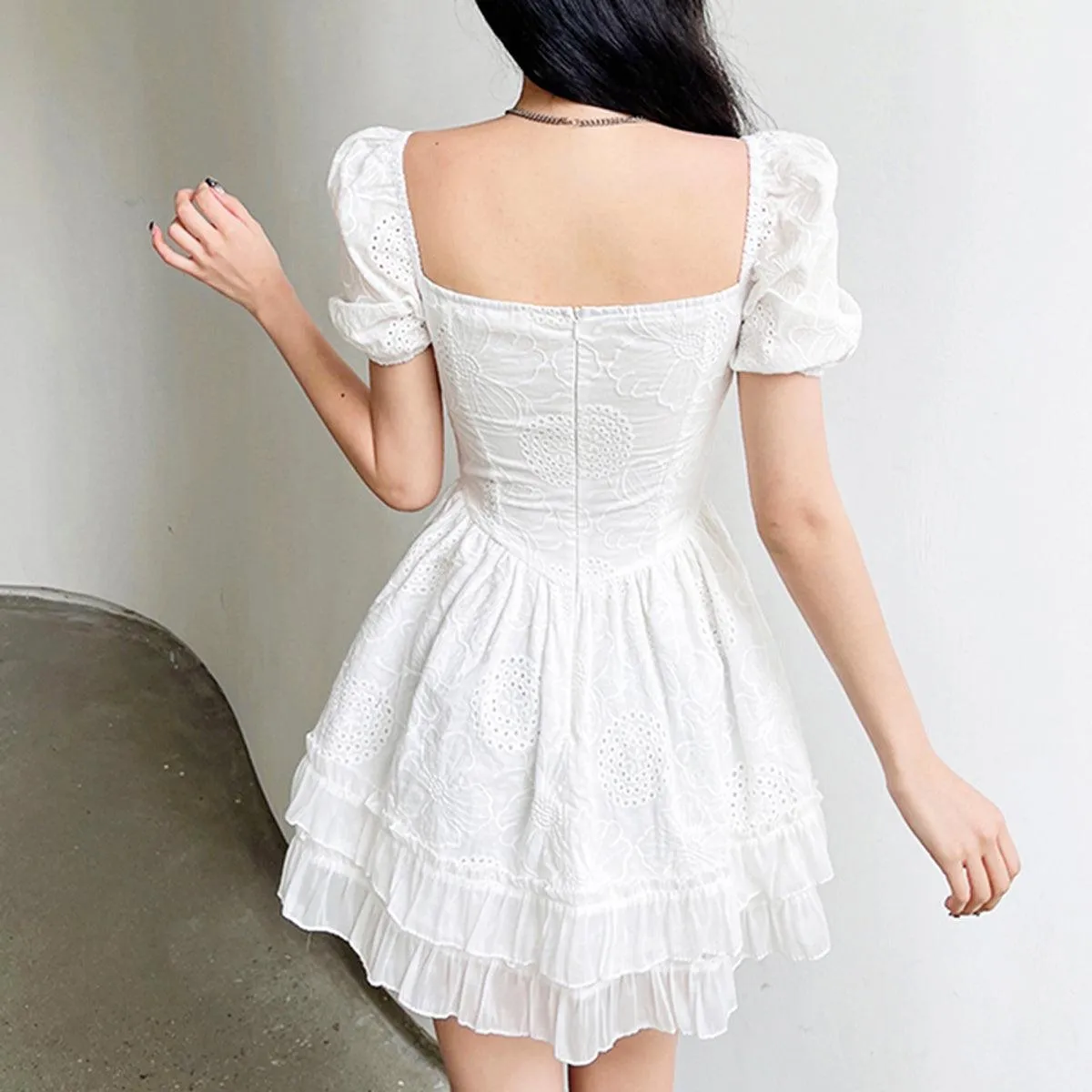 White Fairycore Aesthetic Dress