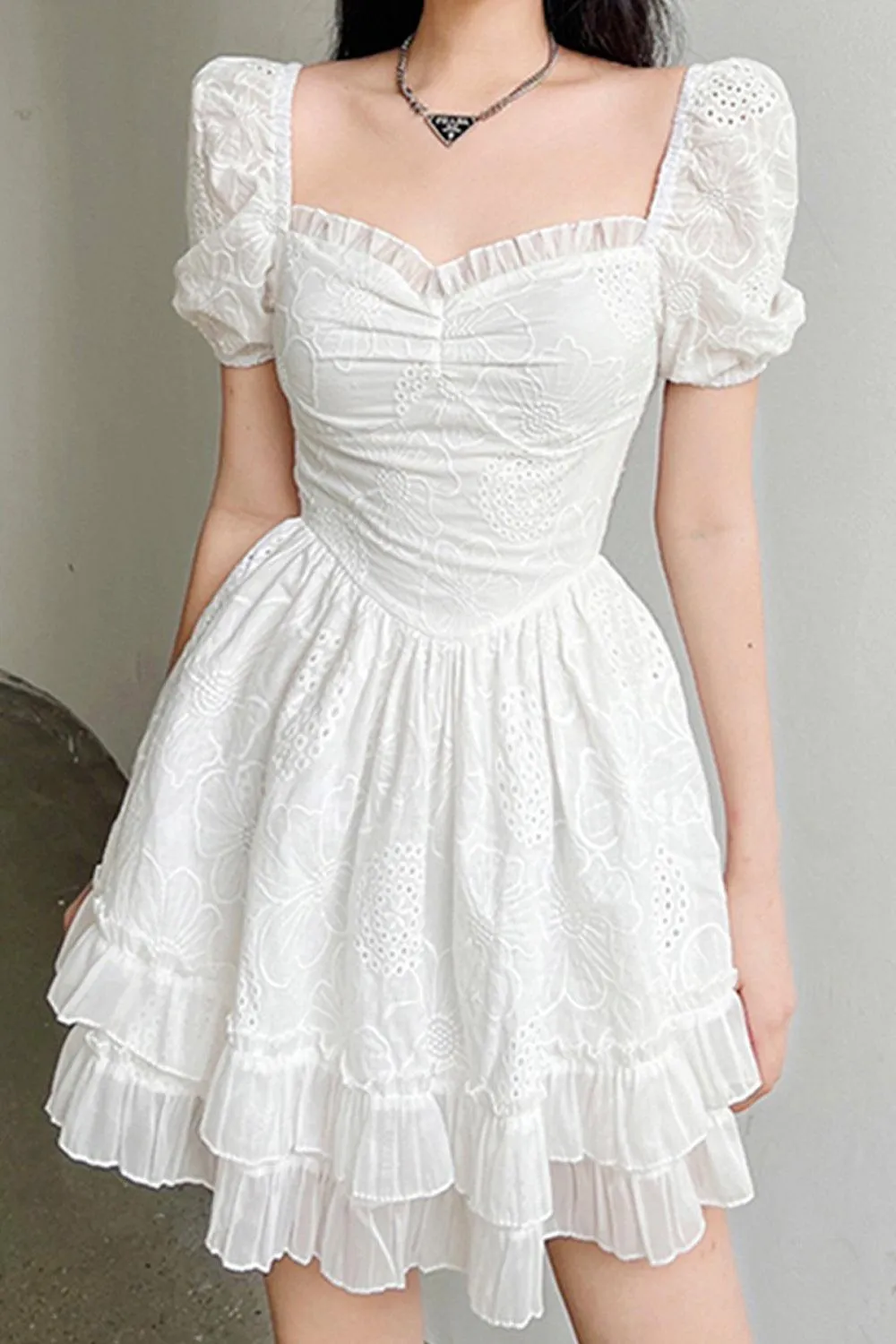 White Fairycore Aesthetic Dress