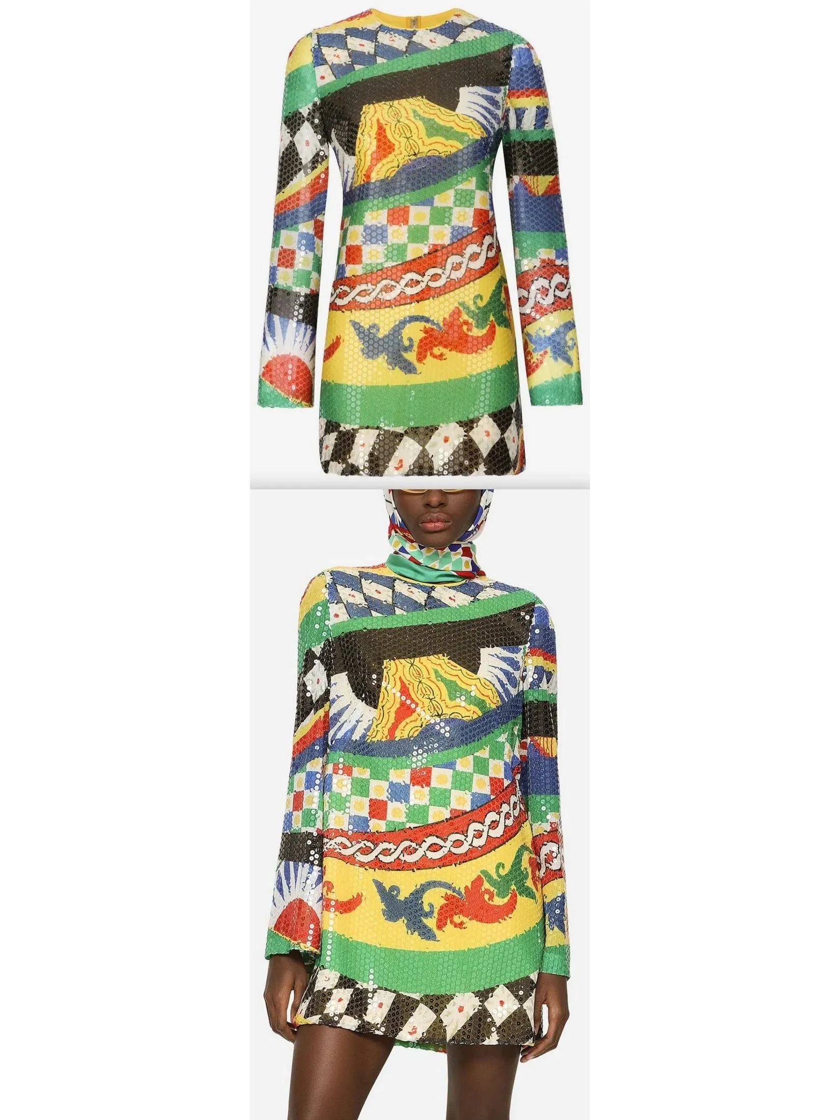 Women’s Carretto Patterned Sequin Mini Dress